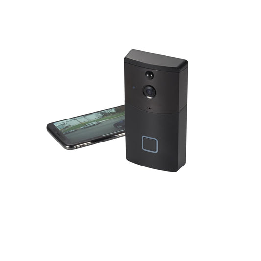 Front View of Black Smart Wifi Video Doorbell