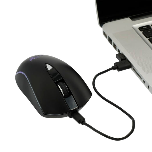 Front View of Black Light Up Logo Wireless Optical Mouse