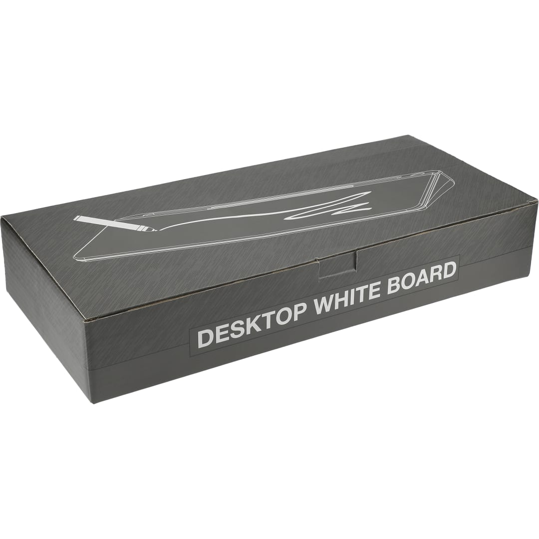 Front View of White Desktop White Board