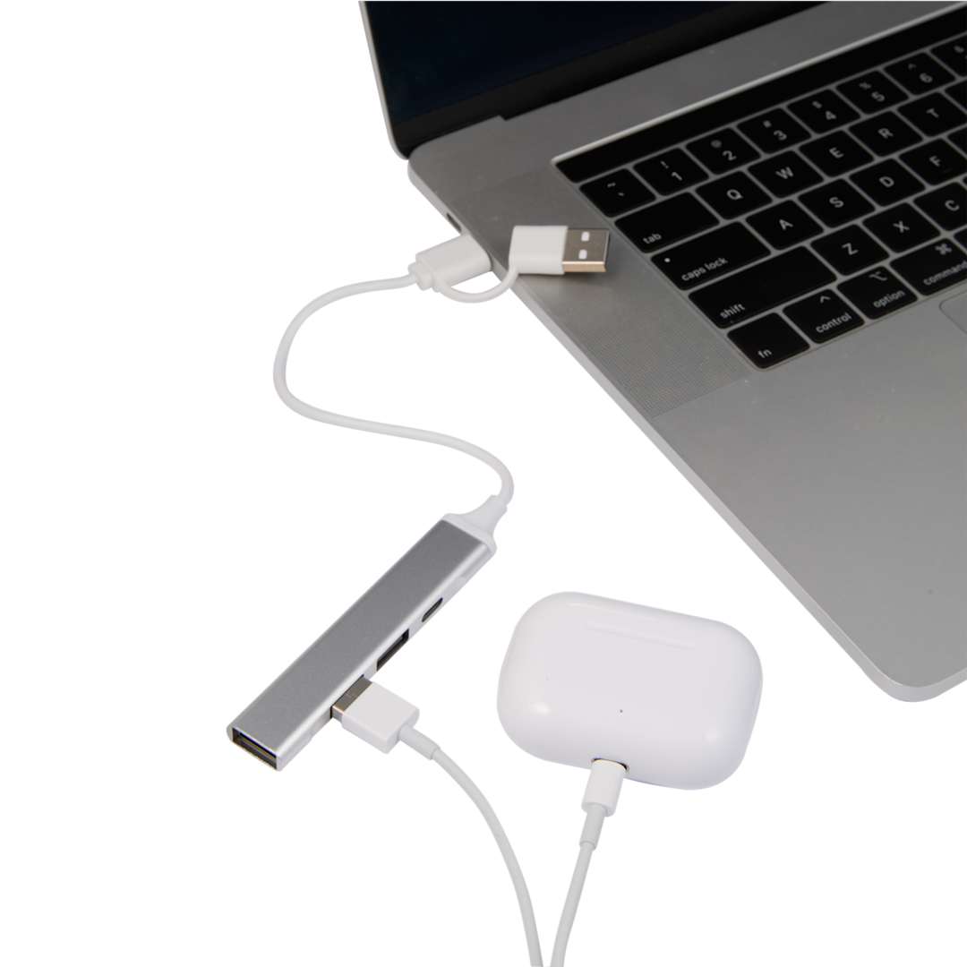 Aluminum 4-Port USB-A and C Hub