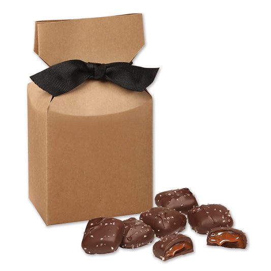 Chocolate Sea Salt Caramels in Kraft Premium Delights Gift Box