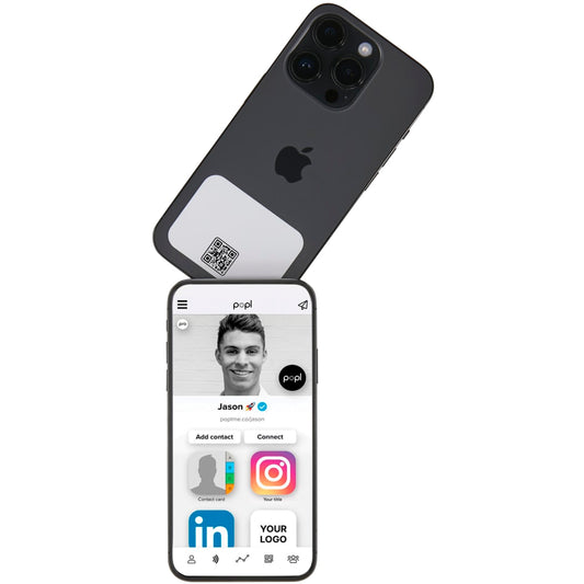 Front View of White Popl Digital PhoneCard™