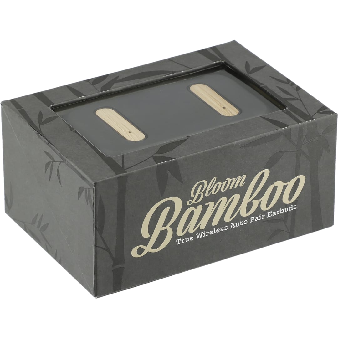 Black Bloom Bamboo True Wireless Auto Pair Earbuds