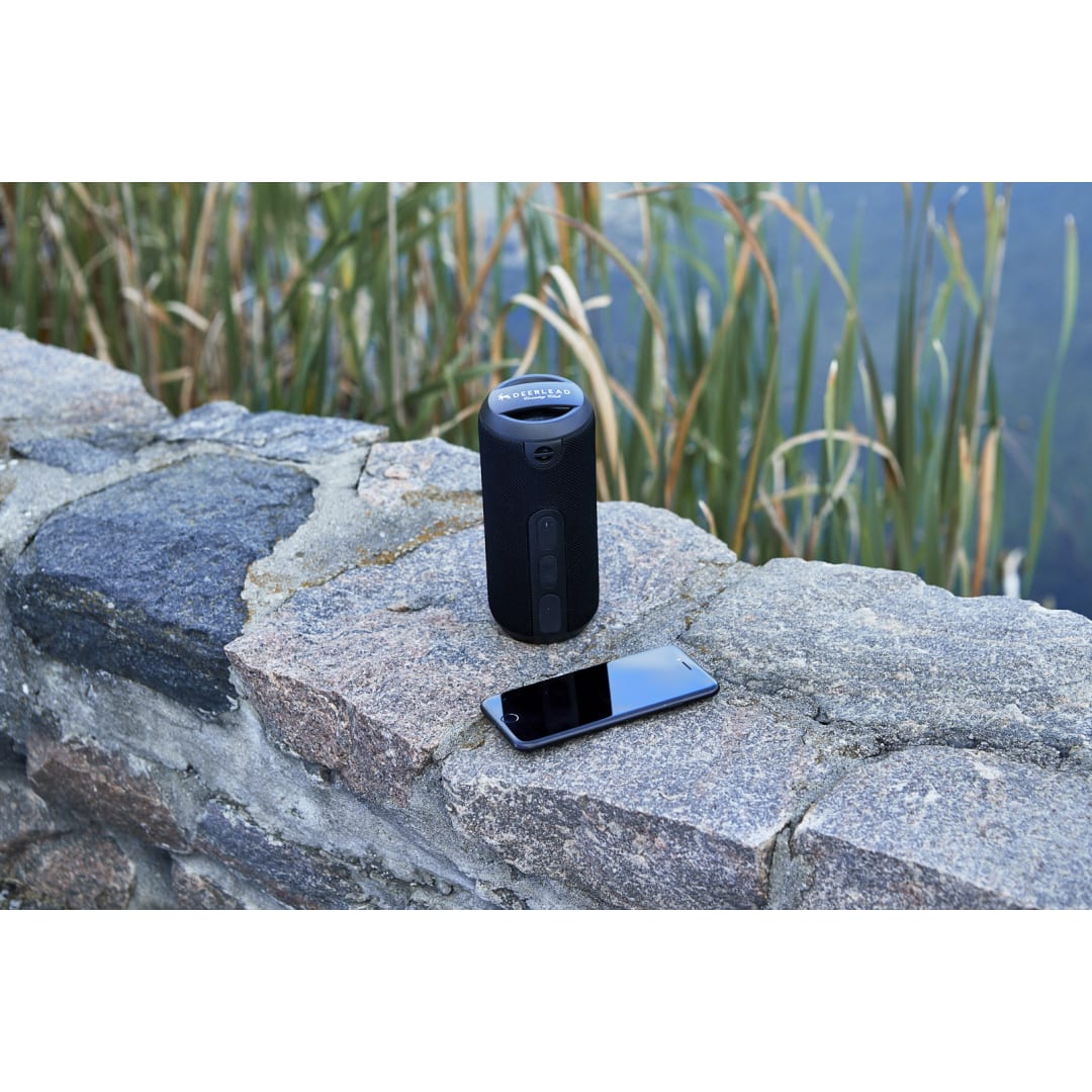 Black Rugged Fabric Outdoor Waterproof Bluetooth Speaker