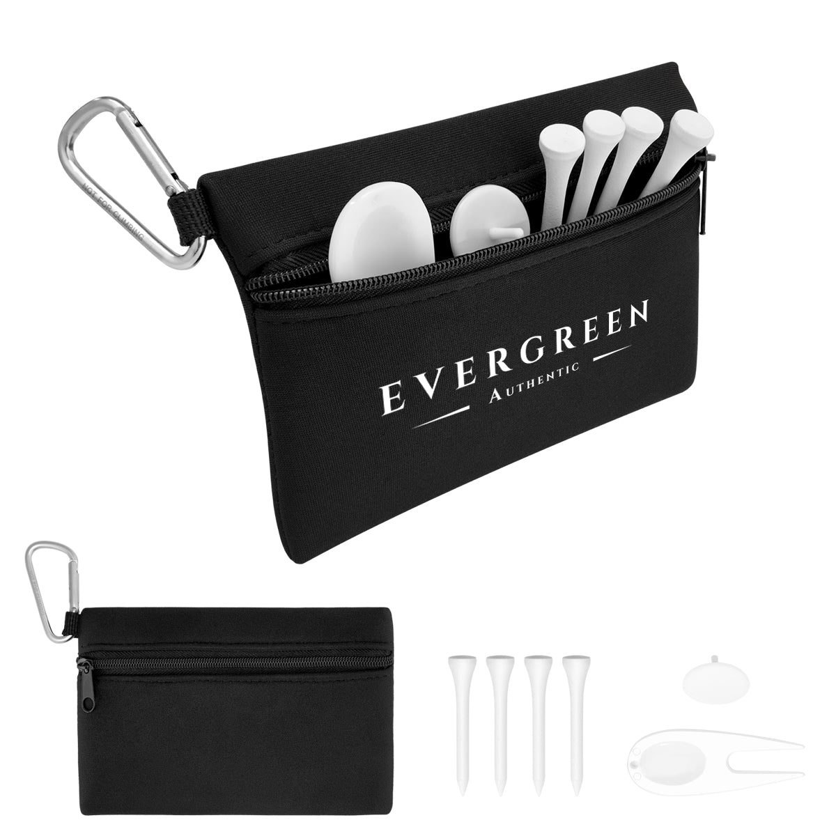 BLACK WITH WHITE Tee Time Golf Kit
