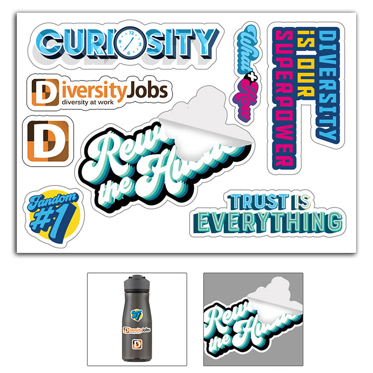 "CustomCut ™" Full Color Custom Shape Removable Vinyl Sticker Sheets (5"x 7")