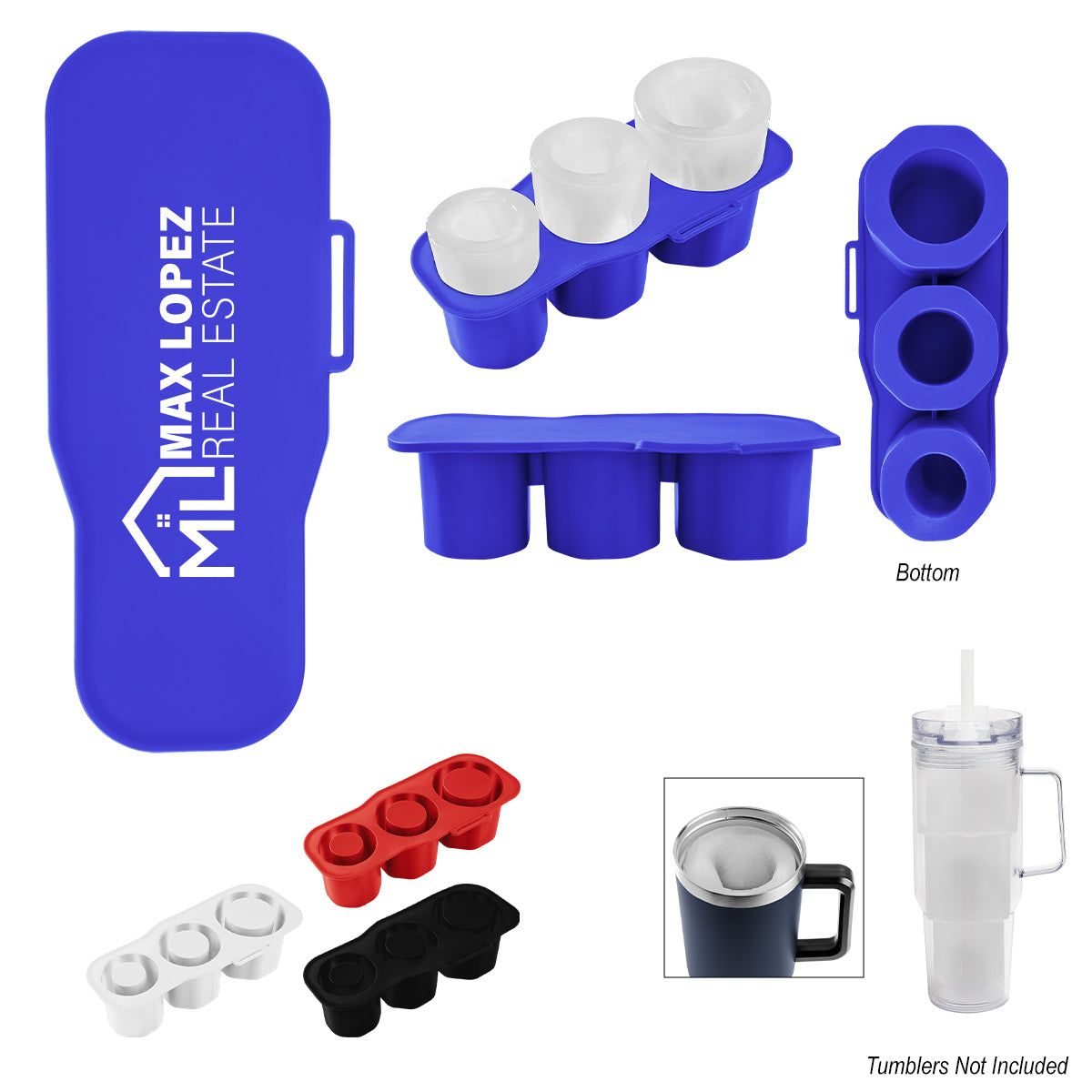 BLACK Intrepid Hollow Ice Cube Mold For 40 Oz. Tumblers