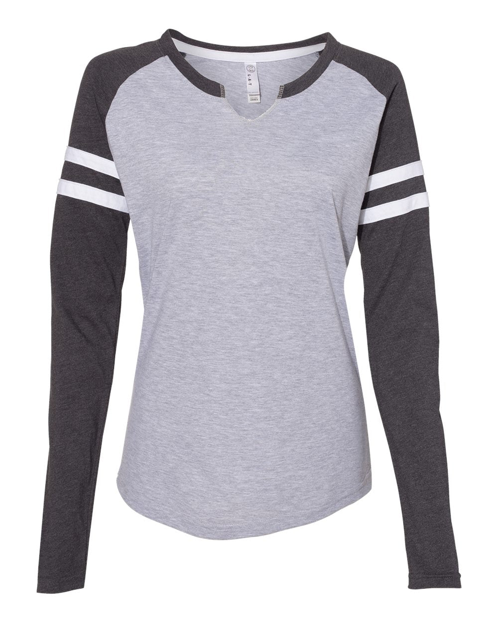 Women's Fine Jersey Mash Up Long Sleeve T-Shirt - 3534