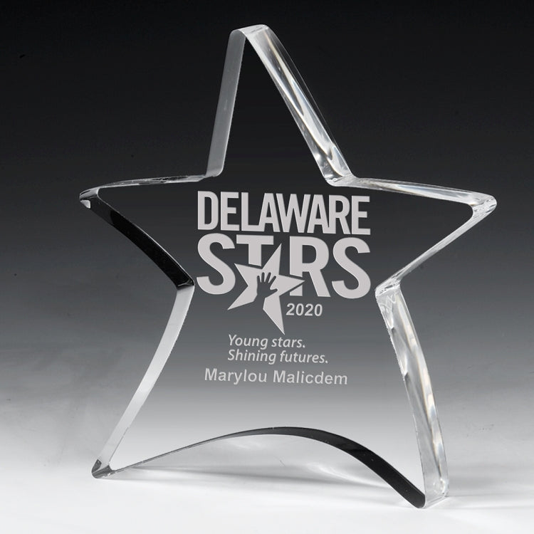 Laser Engraved Thick Moving Star Paperweight (4 1/2"x 5")