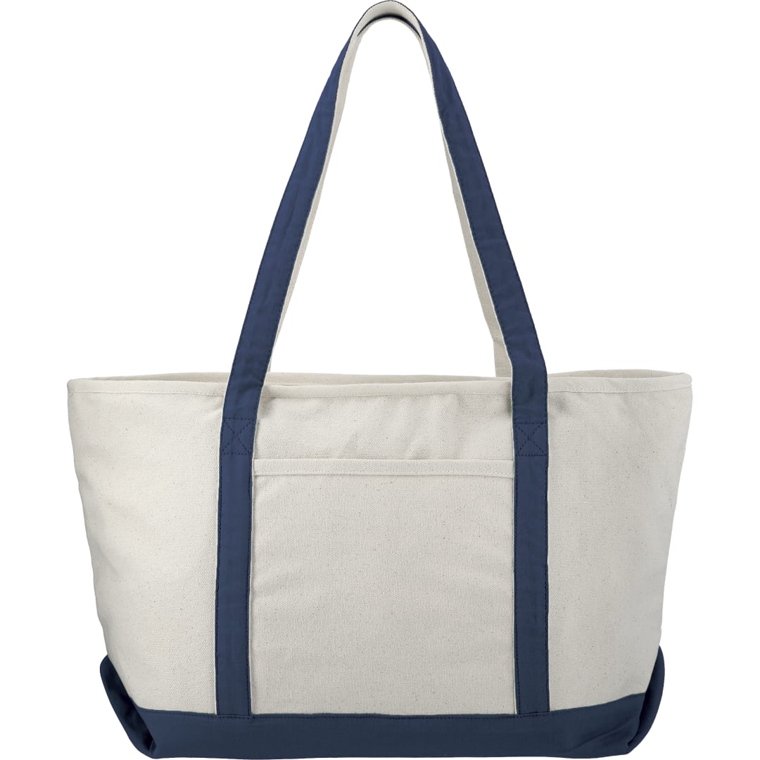 Front View of Black Baltic 18oz Cotton Canvas Zippered Tote