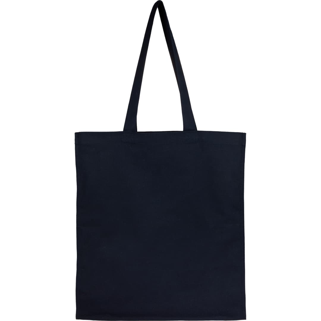 Rear View of Blue Organic 8oz Cotton Double Stitch Tote