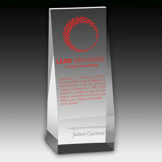 Screen Printed Angled Obelisk Award - 6"