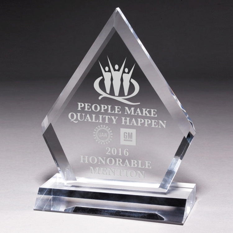Multi-Faceted Acrylic Award - 53/4” x 7 1/2” - Screen Print