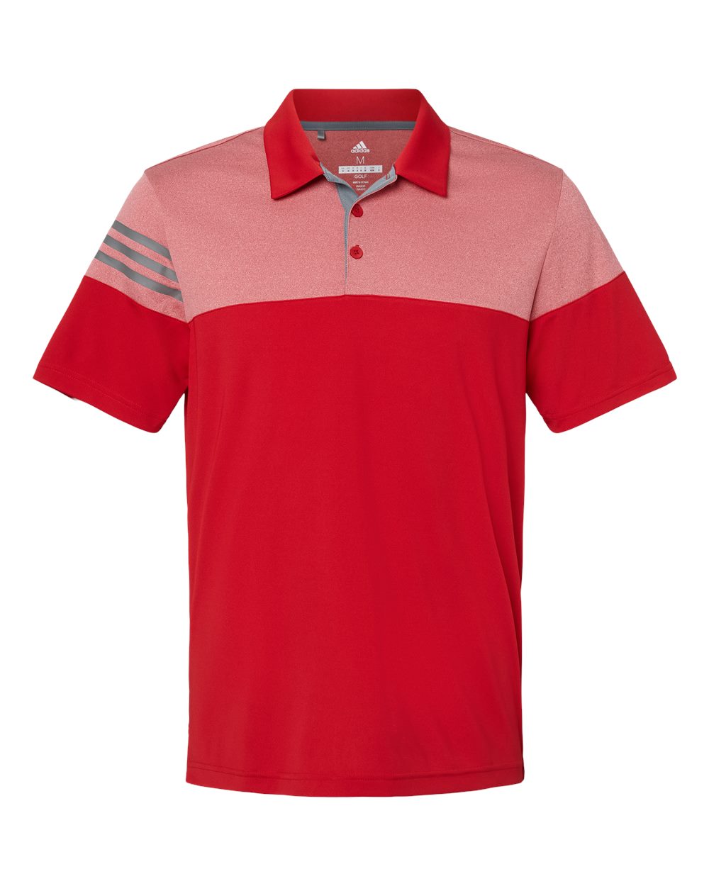 Men's Heathered 3-Stripes Colorblocked Polo - A213