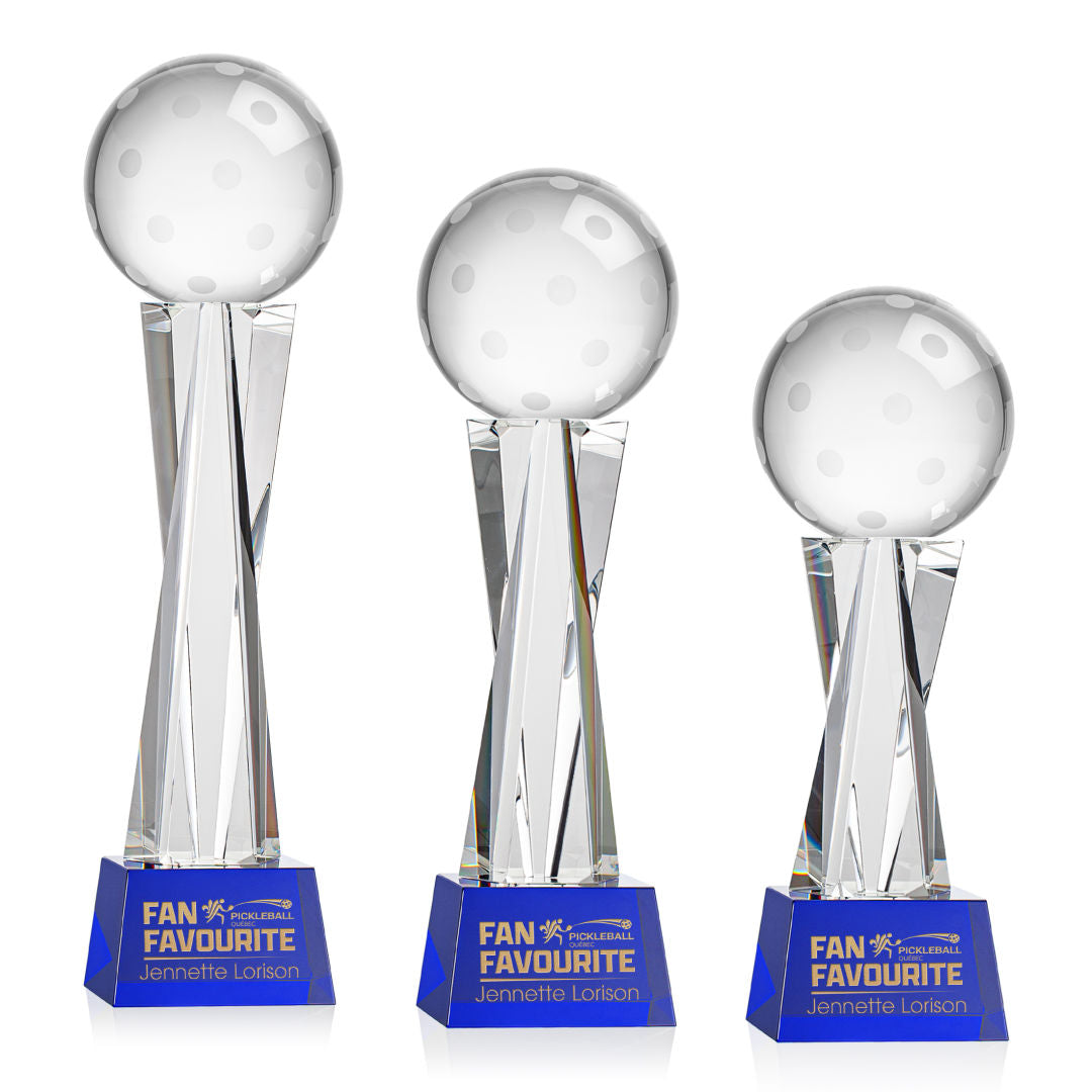 Pickleball Award on Grafton Base - Blue