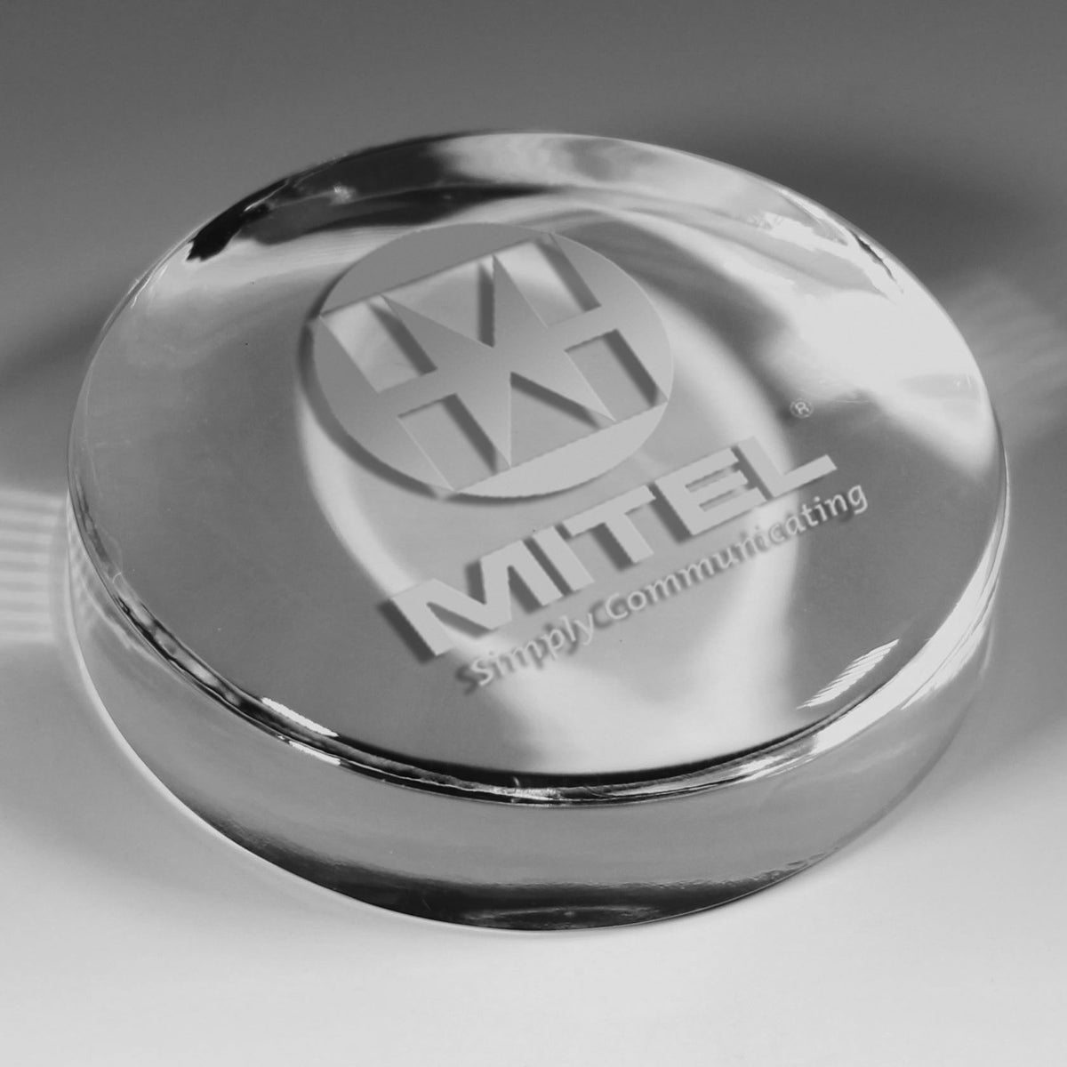 Prestige Round Glass Paperweight (Screen Print)