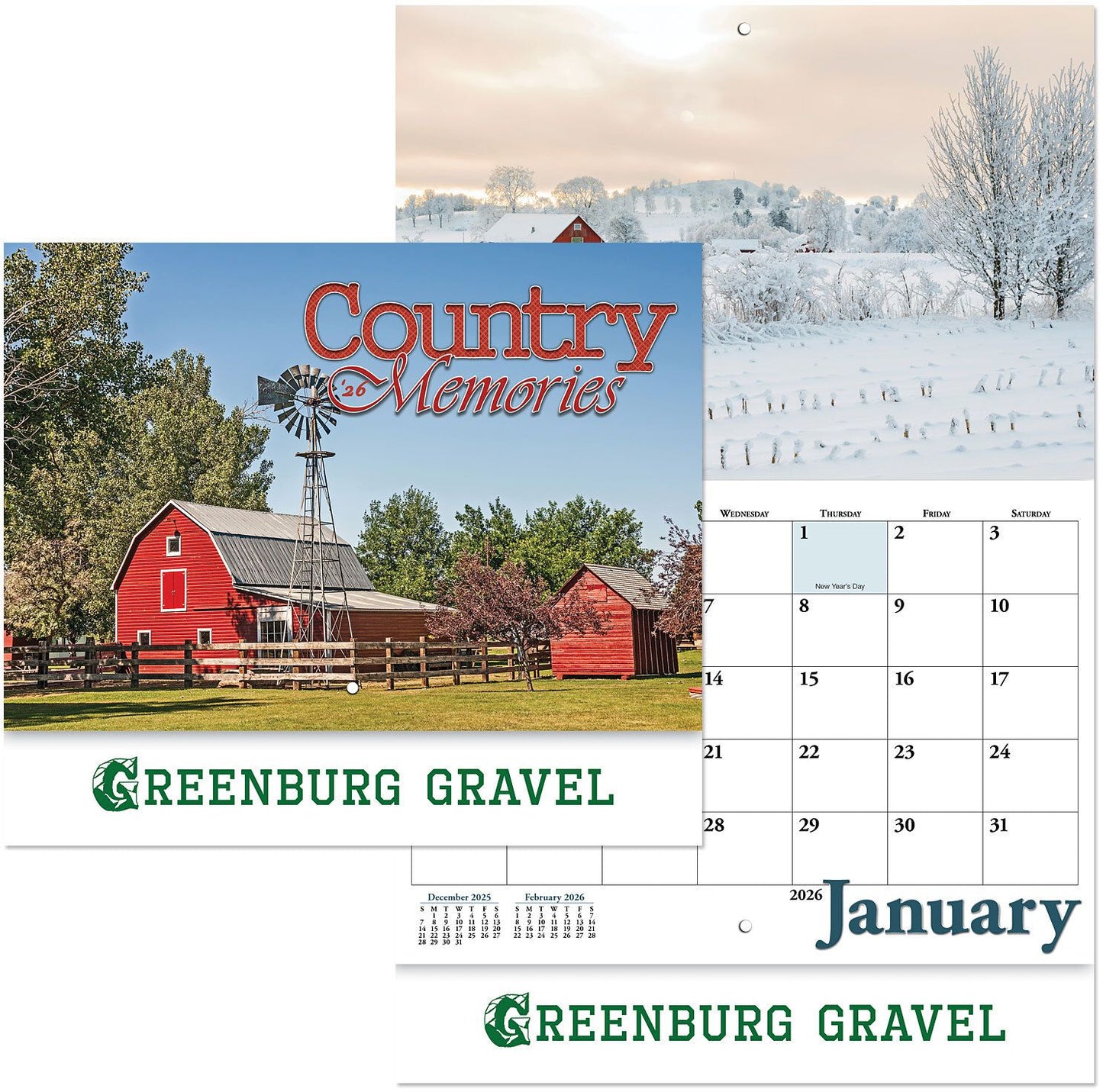 COUNTRY MEMORIES STAPLED WALL CALENDAR
