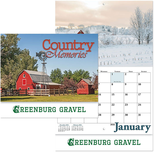 COUNTRY MEMORIES STAPLED WALL CALENDAR