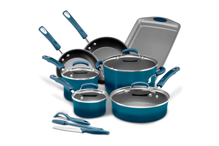 Rachael Ray Classic Brights 14-Piece Nonstick Cookware Set