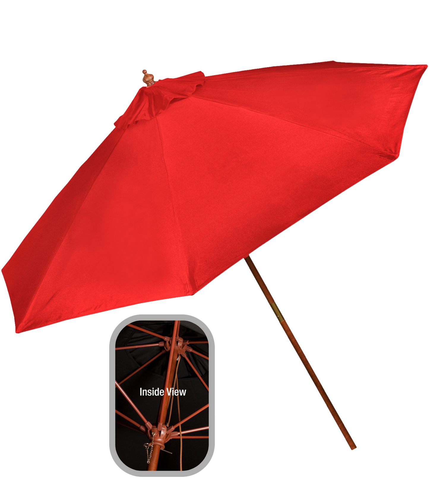 9' Wooden Market Umbrella