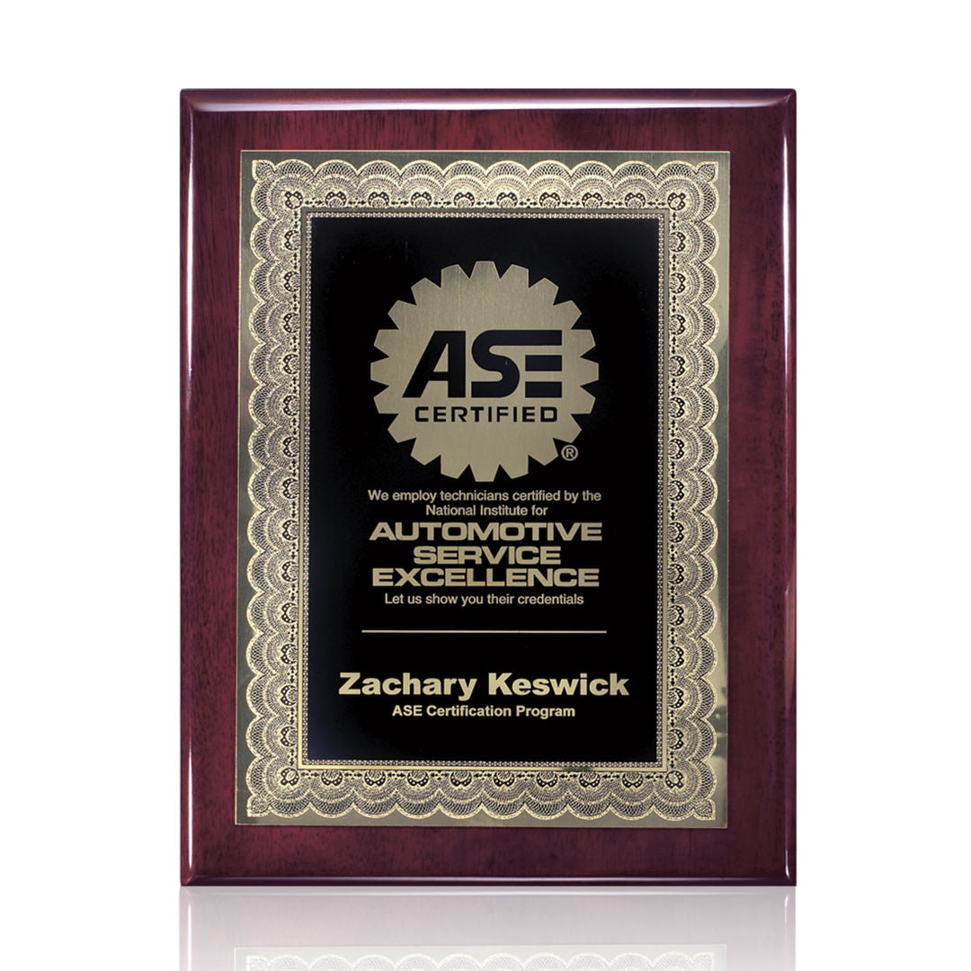 Oakleigh Certificate Plaque - Rosewood Finish