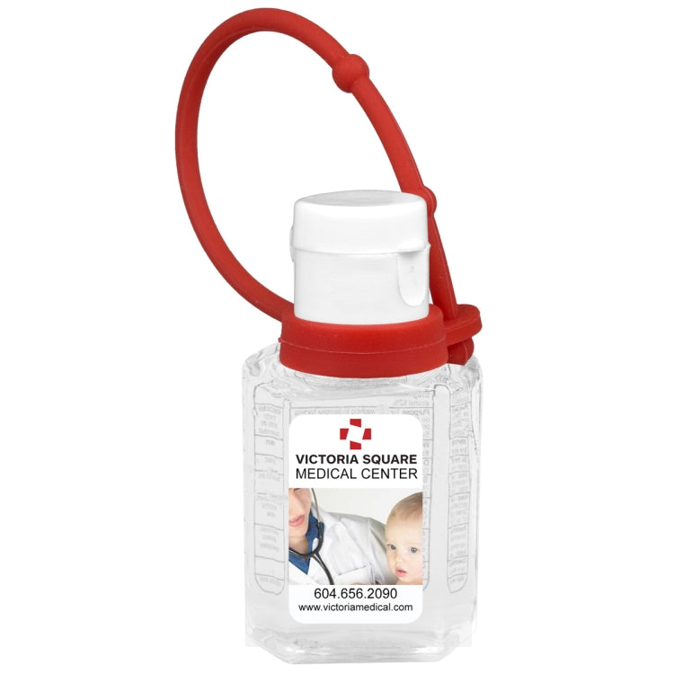 “SanPal Connect” 1.0 oz Compact Hand Sanitizer Antibacterial Gel in Flip-Top Squeeze Bottle with Col