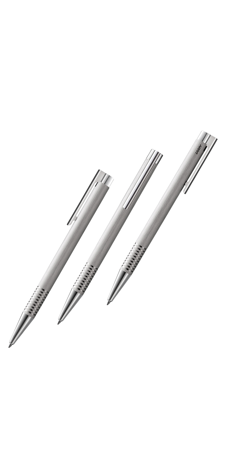 Logo Brushed Stainless Steel Ballpoint Pen