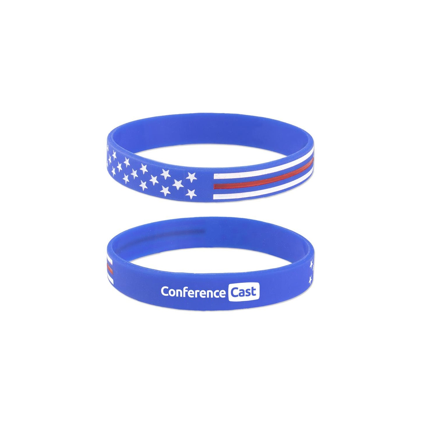 Blue Patriotic Silicone Wristband Bracelets