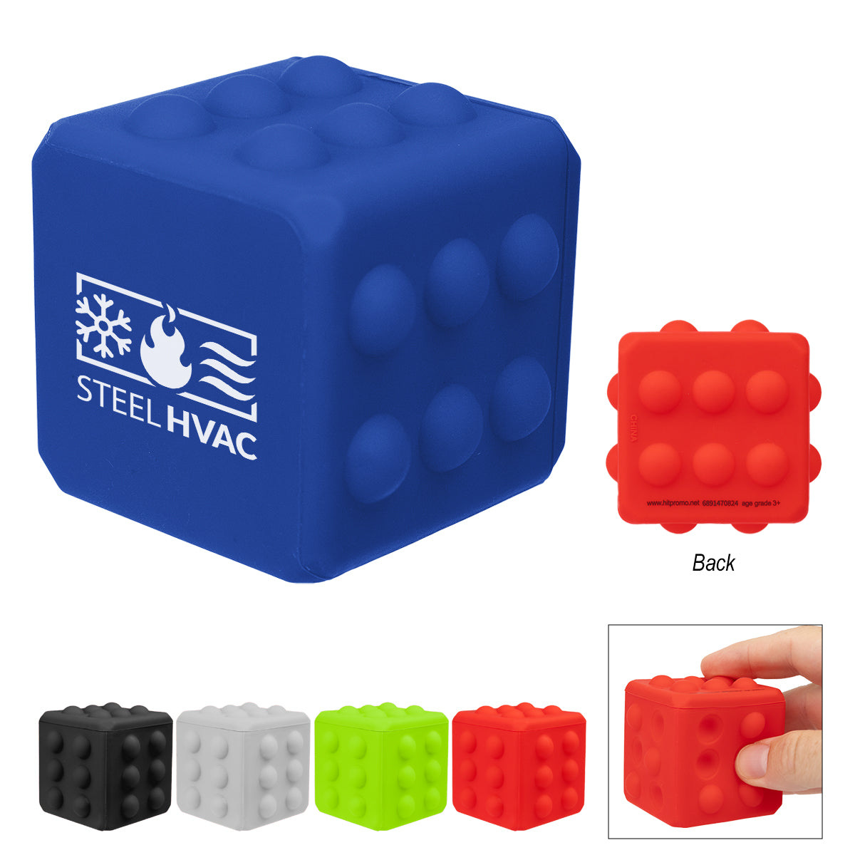 BLACK Push Pop Cube Fidget Toy