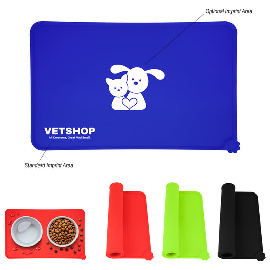 BLACK Silicone Pet Food Place Mat