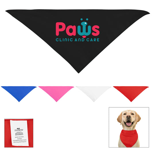BLACK Large Triangle rPET Pet Bandana