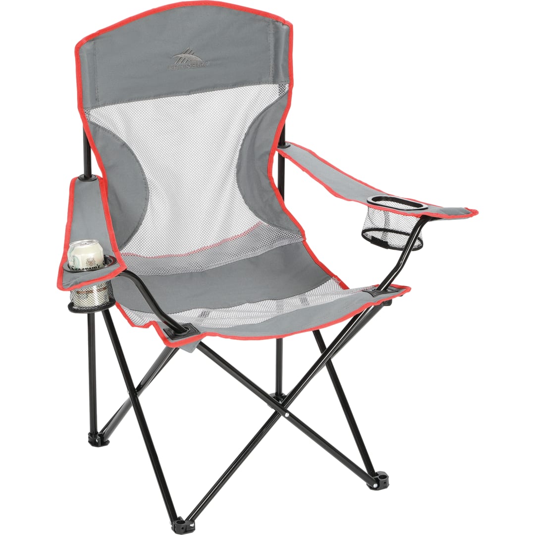 Front View of Gray High Sierra® Camping Chair (300lb Capacity)