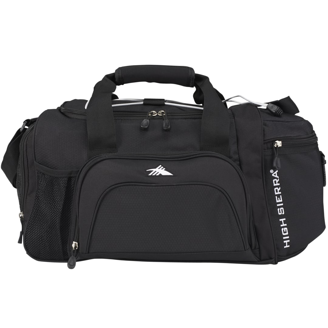 Front View of Black High Sierra® 22" Switch Blade Sport Duffel Bag