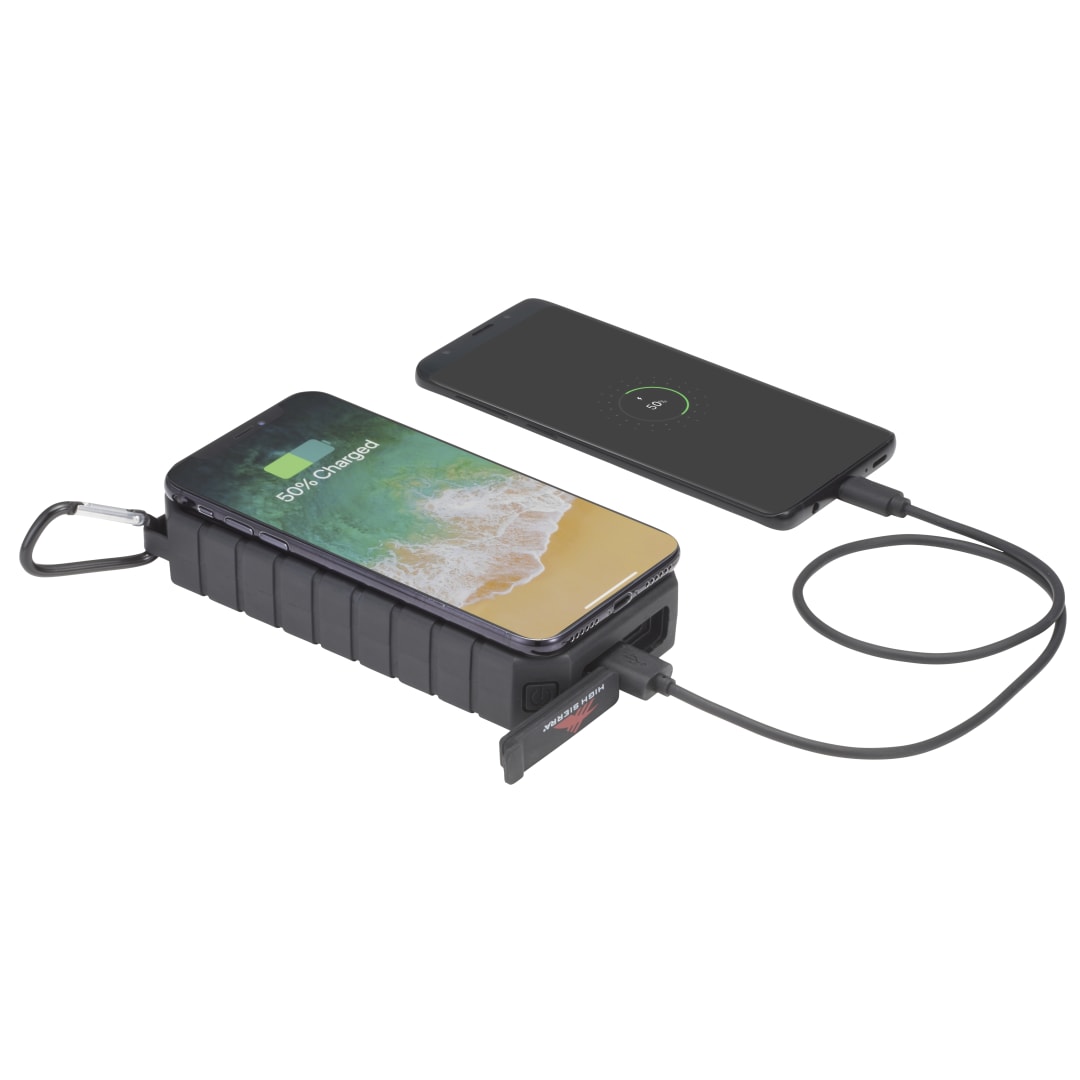 High Sierra® IPX 5 Solar Fast Wireless Power Bank