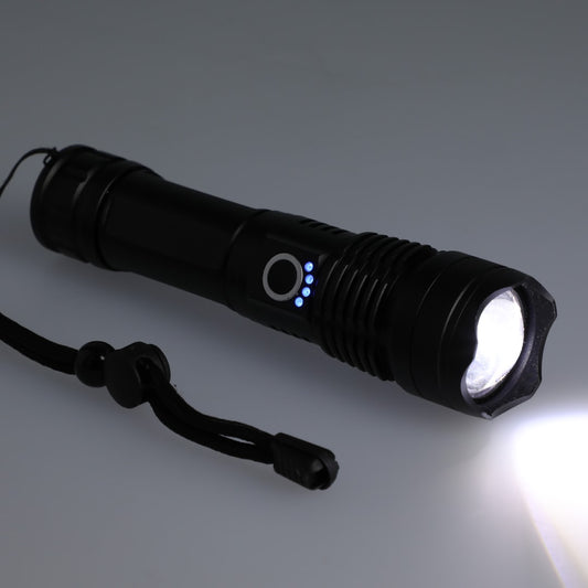 Front View of Black High Sierra Eco 200 Lumen LED Flashlight