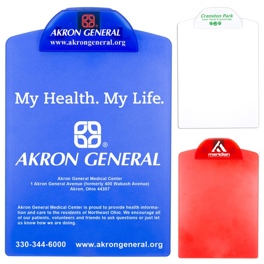 White “Dwight” Letter Size Clipboard with Imprintable Clip