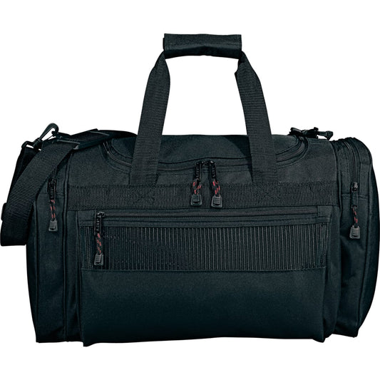 Front View of Black Excel Sport Deluxe 20" Duffel Bag