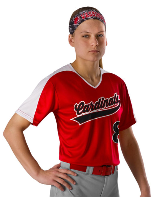 Girls' V-Neck Fastpitch Jersey - 558VG