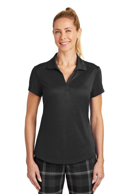 Front View of Black Nike Women's Dri-FIT Legacy Polo. 838957 - S