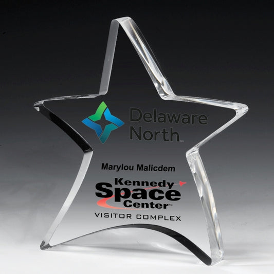 Laser Engraved Thick Moving Star Paperweight (4 1/2"x 5")