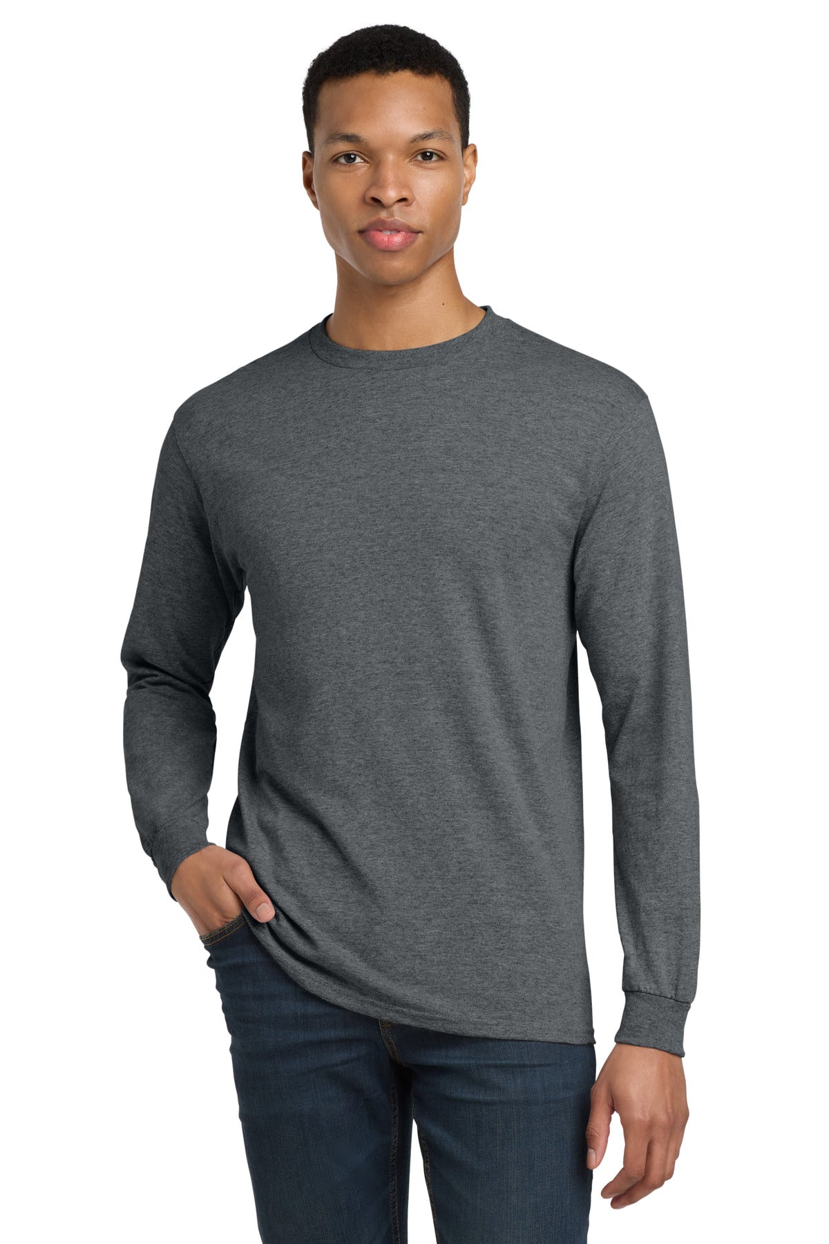 SanMar 8400_darkheather_model_front.jpg