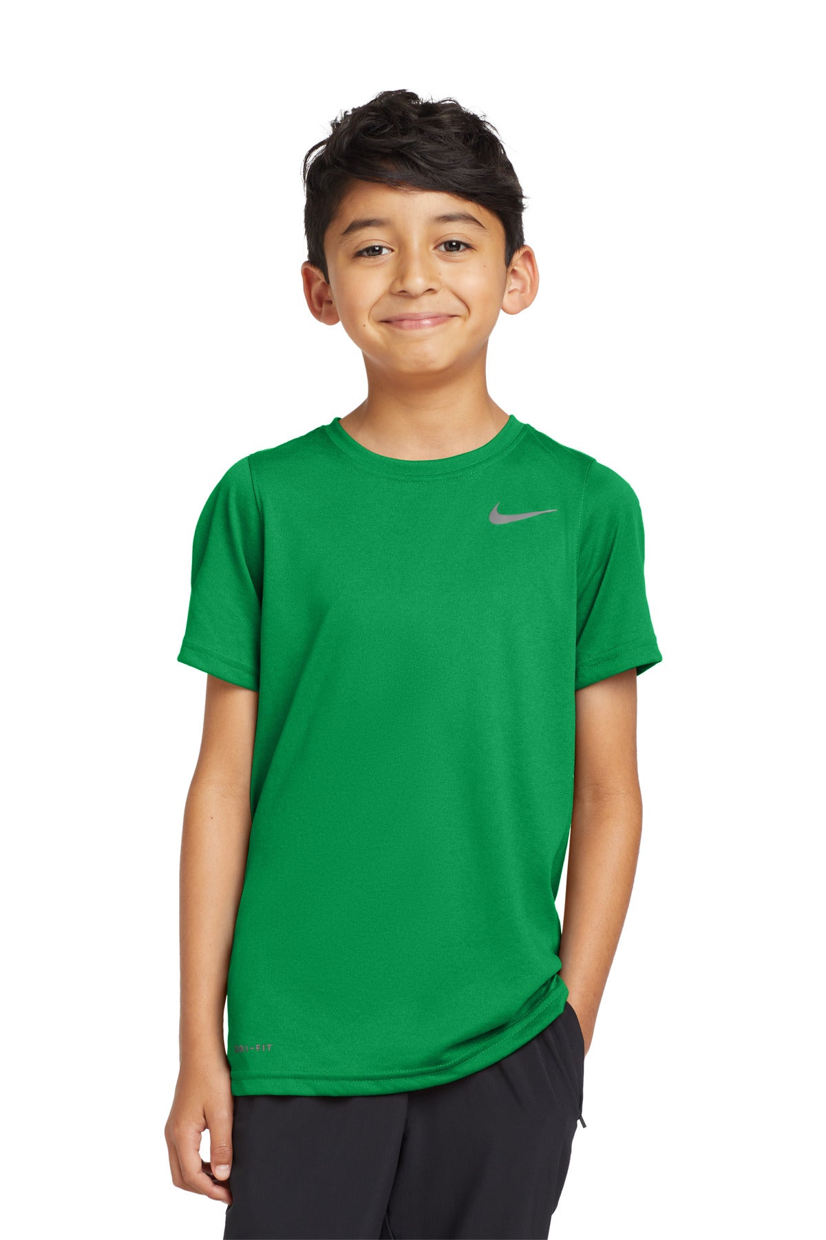 Front View of Apple Green Nike Youth Legend Tee 840178 - XS