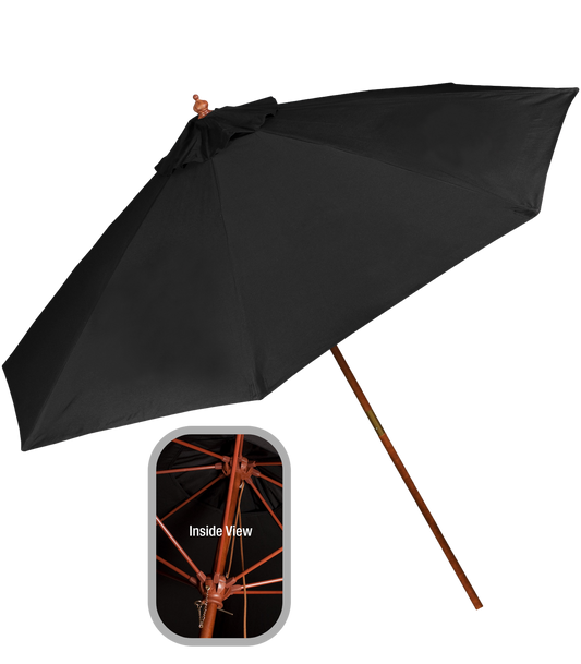 9' Wooden Market Umbrella