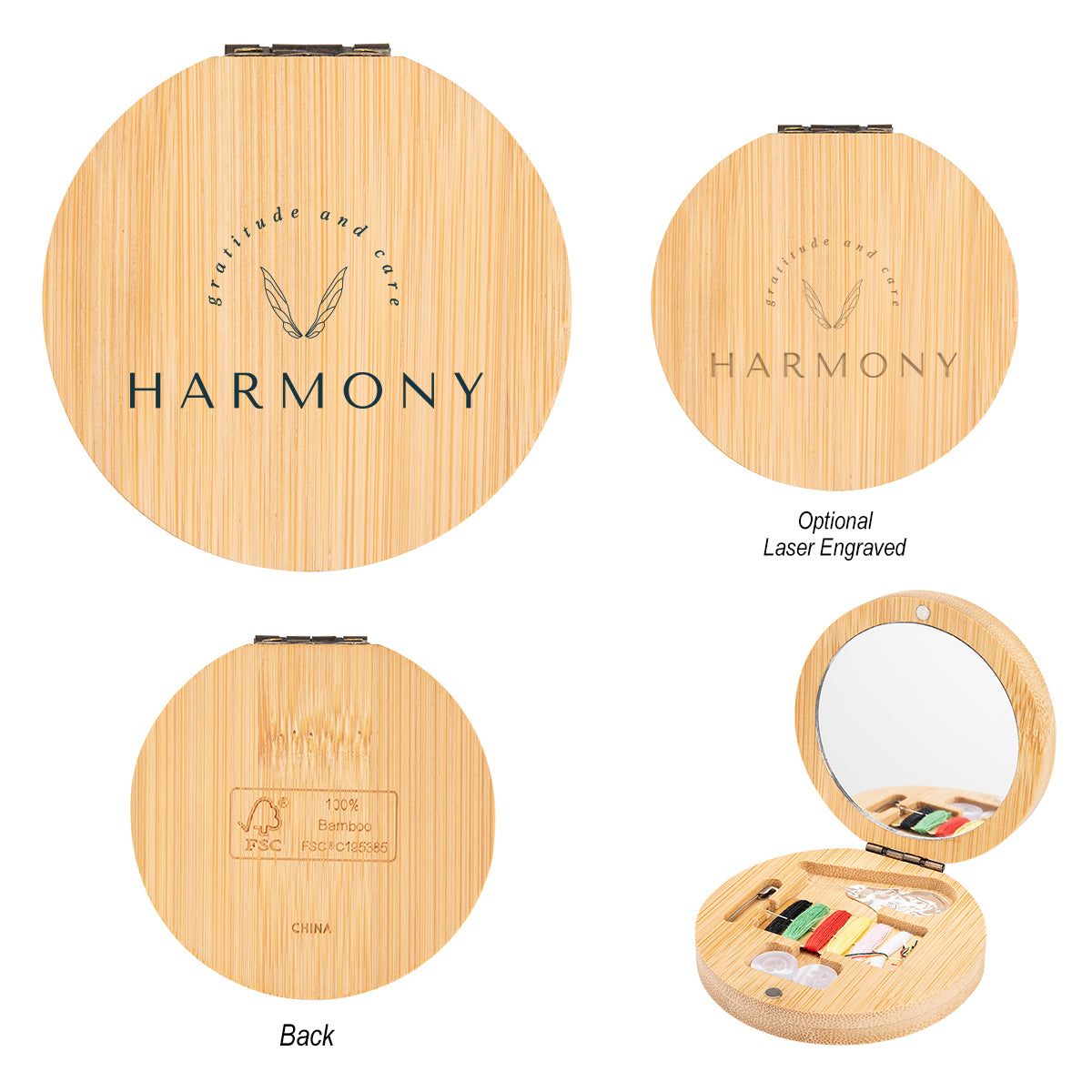 FSC BAMBOO BAMBOO SEWING KIT WITH MIRROR