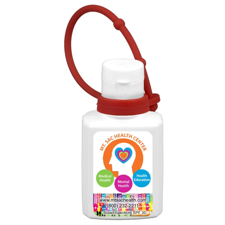 “SunFun L Connect” 1.0 oz Broad Spectrum SPF30 Sunscreen Lotion in Solid White Flip-Top Squeeze Bot