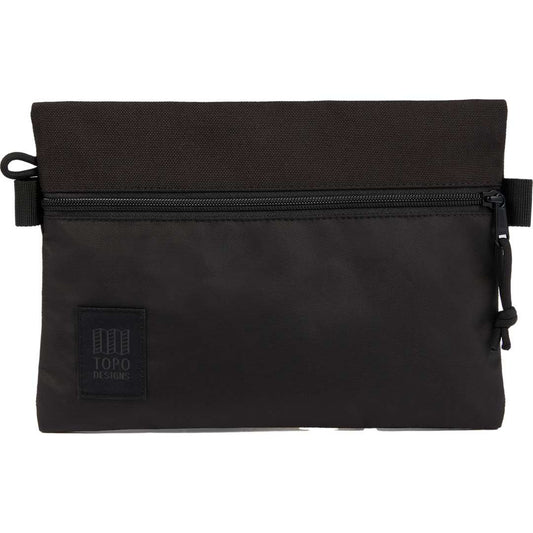 Front View of Black Topo Designs Accessory Travel Pouch