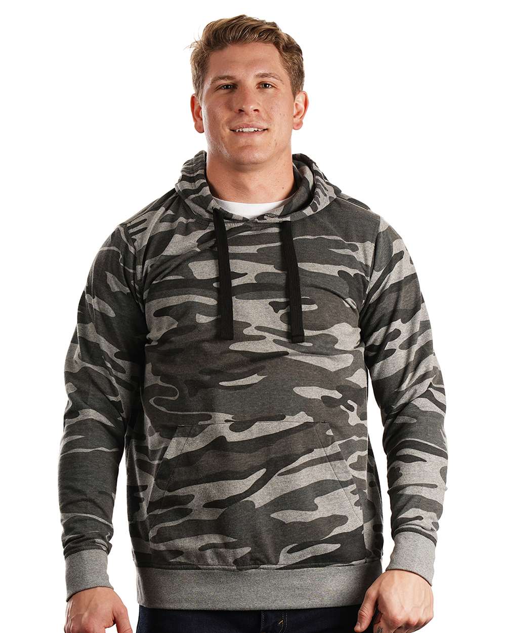 Men's Enzyme-Washed French Terry Hooded Sweatshirt - 8605