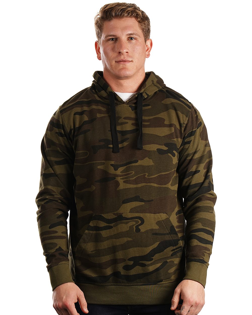 Men's Enzyme-Washed French Terry Hooded Sweatshirt - 8605