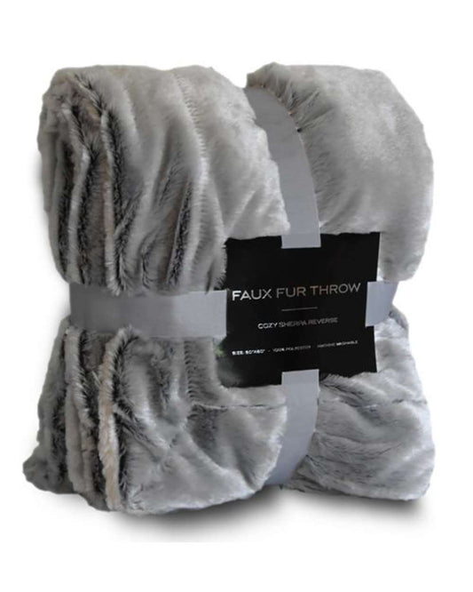 Faux Fur Throw Blanket - 8730