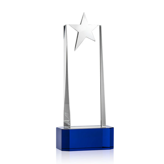 Fanshaw Silver Star Award on Base - Blue